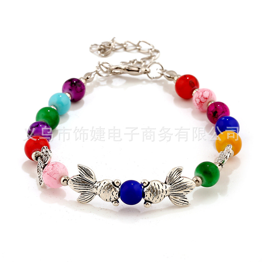 Wholesale Colored Beads Alloy Bracelets